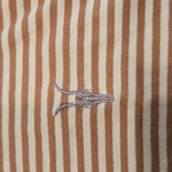 ALLSAINTS TONIC ROKU SS CREW T-SHIRT. SIZE X-LARGE. STRIPED. BROWN/CREAM. - Picture 7 of 10